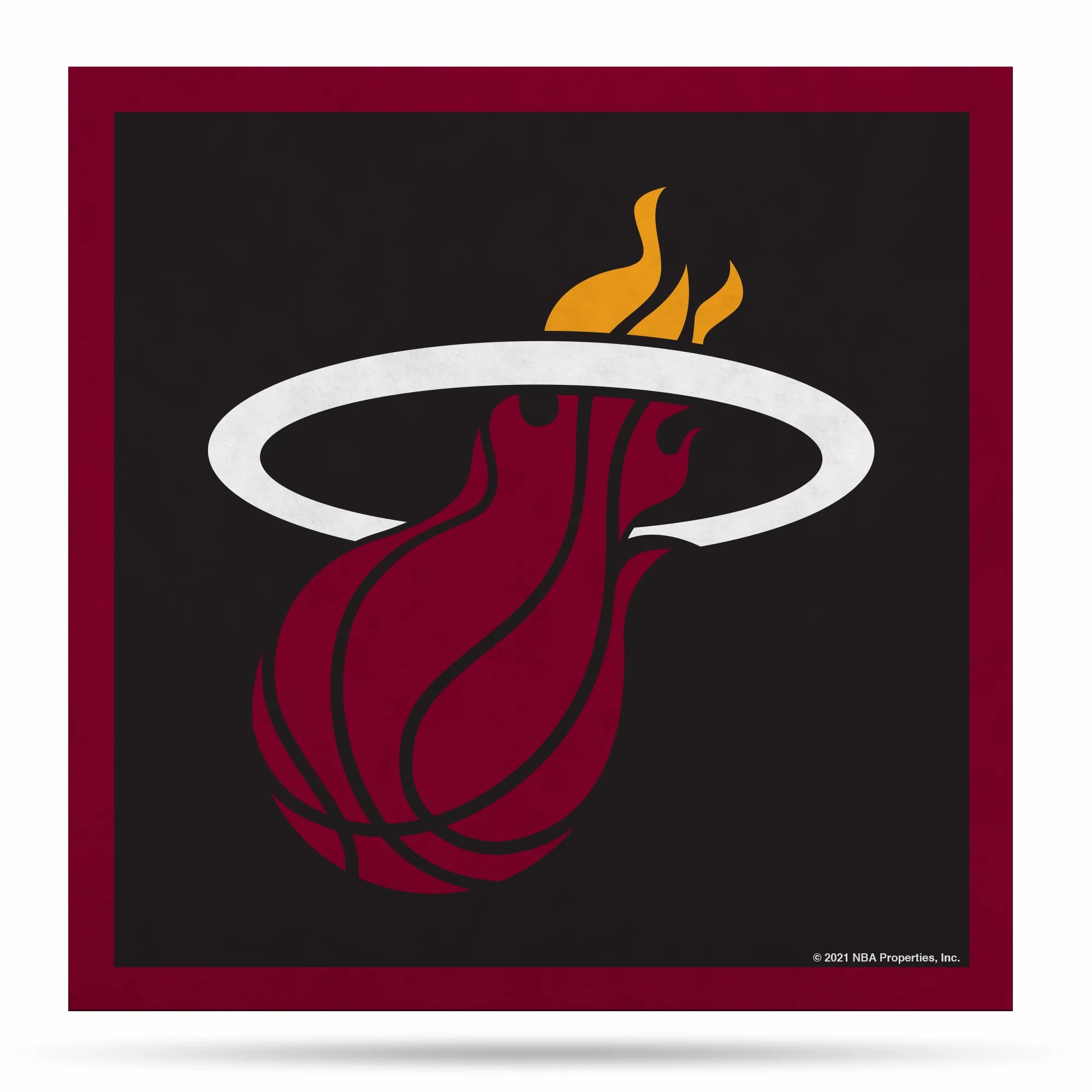 Rico Industries Basketball Miami Heat  Felt Home & Wall Decor Banner - Banner for Man Cave, Game Room, Office & Bedroom - Long-Lasting Wall Decorations - Made in The USA - 23 x 23