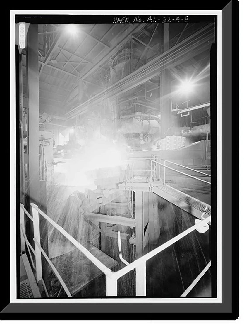 Historic Framed Print, United States Pipe & Foundry Company Plant, Melting & Treatment Areas, 2023 St. Louis Avenue at I-20/59, Bessemer, Jefferson County, AL - 8, 17-7/8 x 21-7/8