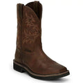 Justin Original Work Boots Men's Stampede Steel Toe Square Toe Work Boot ONE SIZE RUGGED TAN