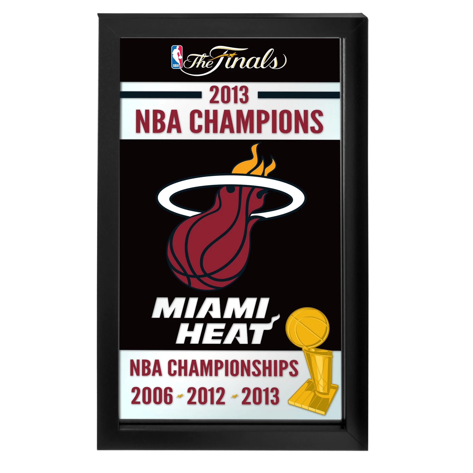 Trademark Gameroom Miami Heat 2013 NBA Champions NBA Framed Logo Mirror