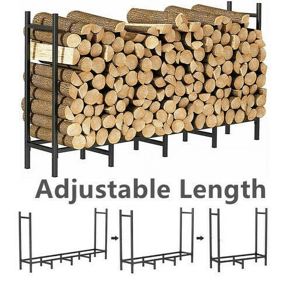 Metal Firewood Rack Heavy Duty Log Storage Holder Indoor / Outdoor for Fireplace