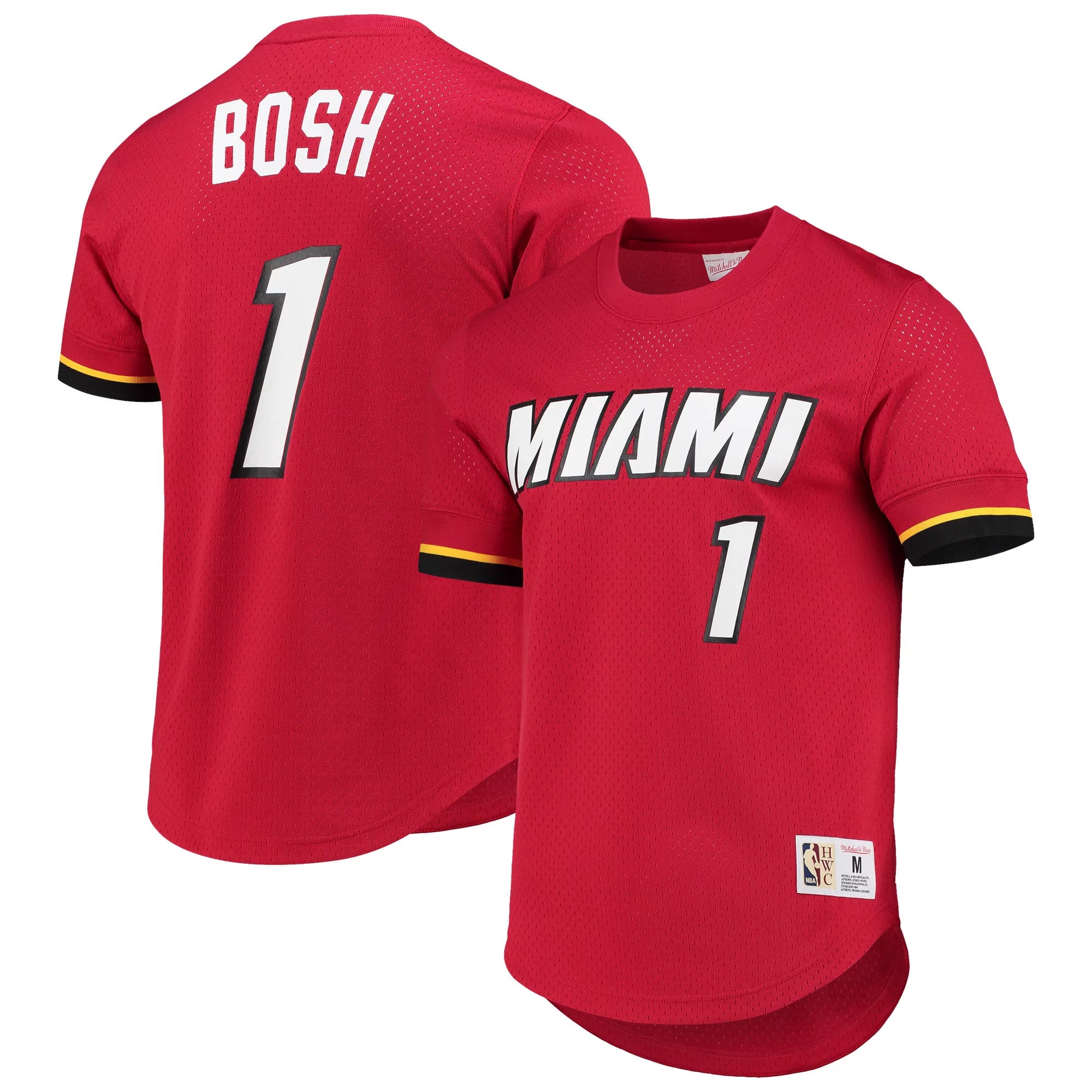 Men's Mitchell & Ness Chris Bosh Red Miami Heat 2013 Mesh Name & Number T-Shirt