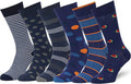 Easton Marlowe Mens Dress Socks - Fun Colorful Socks for Men - Cotton Patterned Fashion Mens Socks 6 Pack