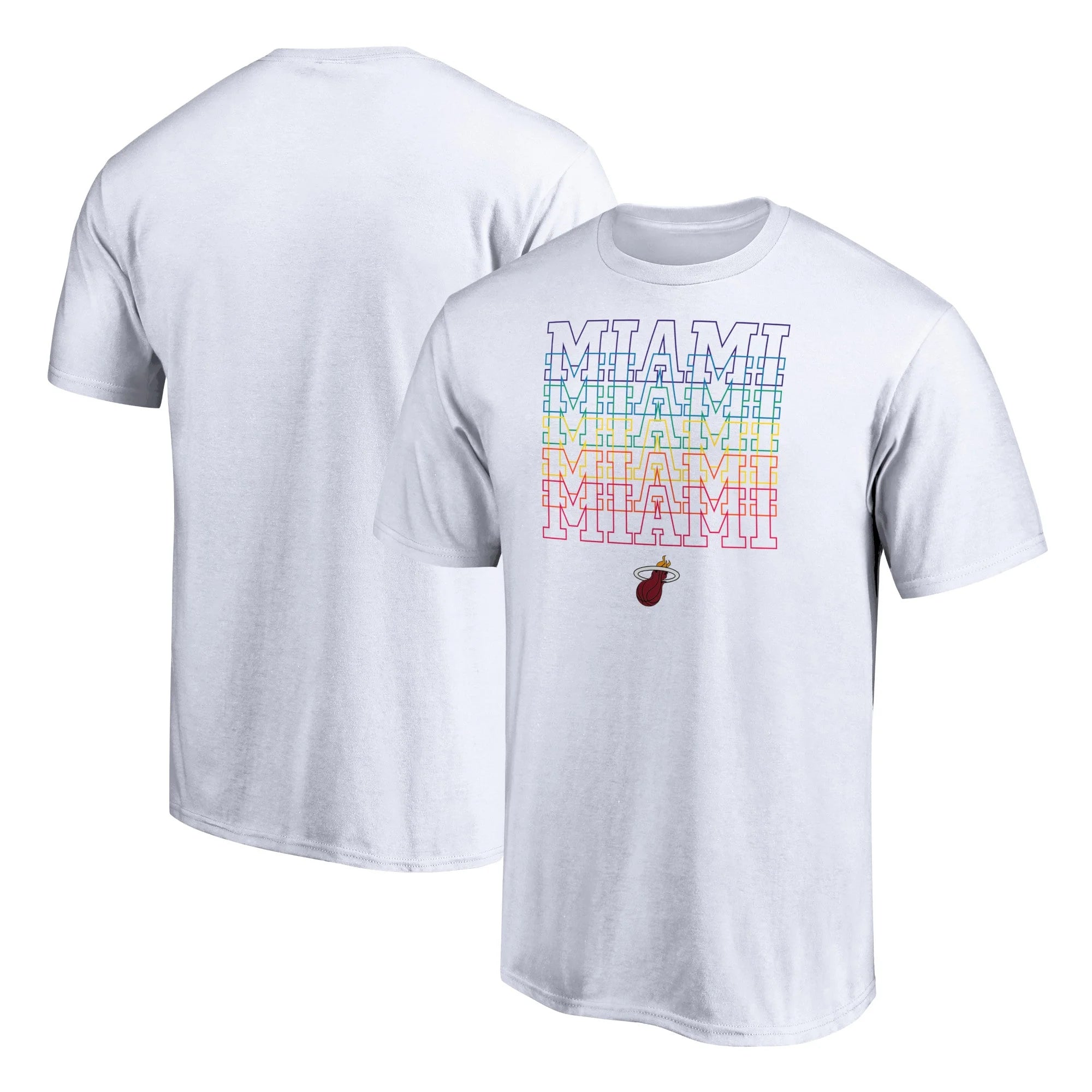 Men's Fanatics Branded White Miami Heat Team City Pride T-Shirt