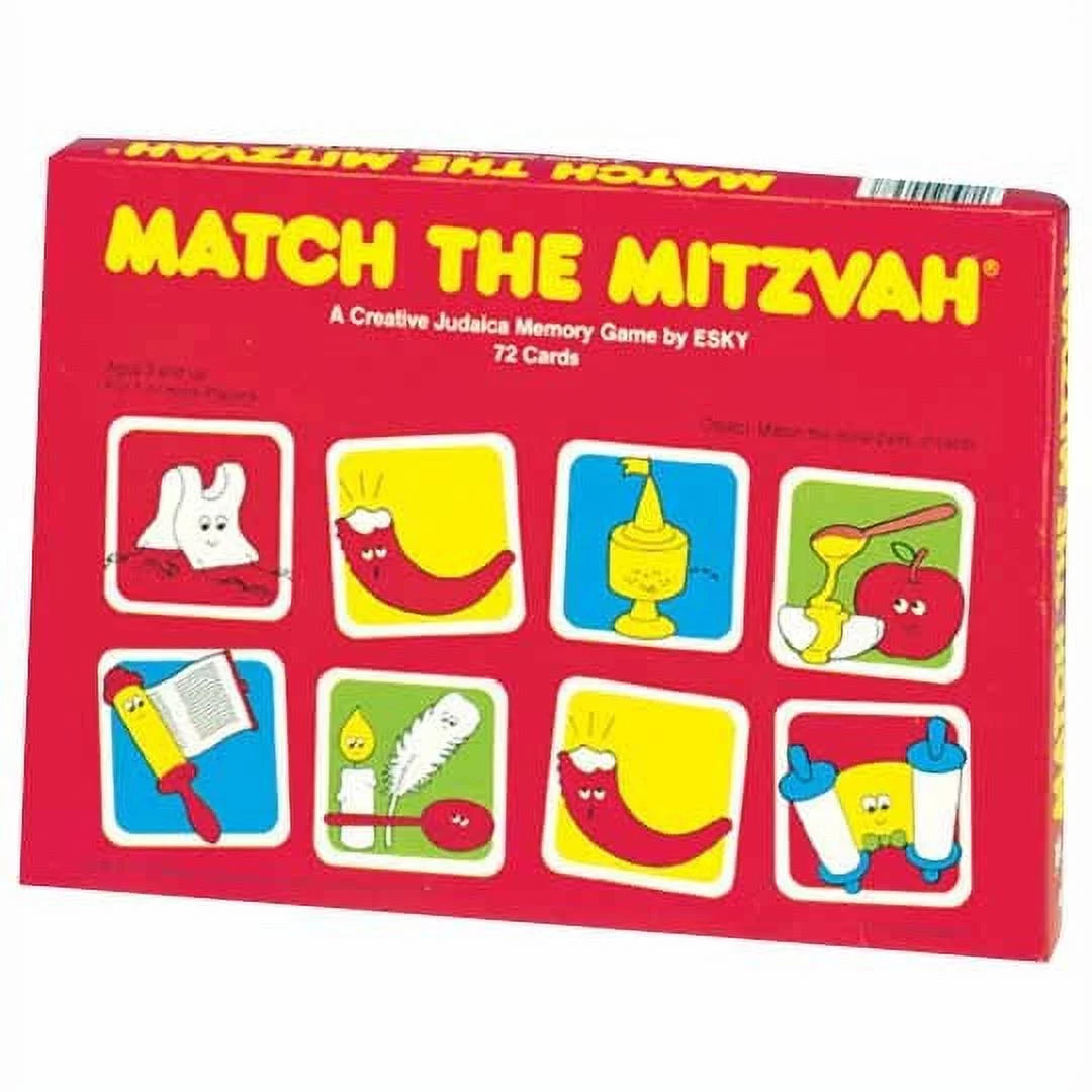 Aviv Judaica Match The Mitzvah Memory Game for Kids by Esky - Exciting Jewish Educational Card Game to Teach Children About Shabbat, Rosh Hashanah Yom Tov Mitzvot Judaic Memory Enhancement Board Games