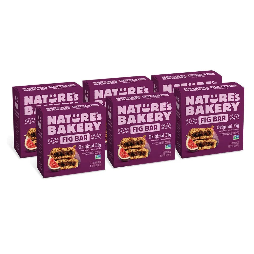 Nature's Bakery Whole Wheat Original Fig, 6- 6 Count Boxes of 2 oz Snack Bars (36 Bars), Plant-Based, Vegan, Non-GMO