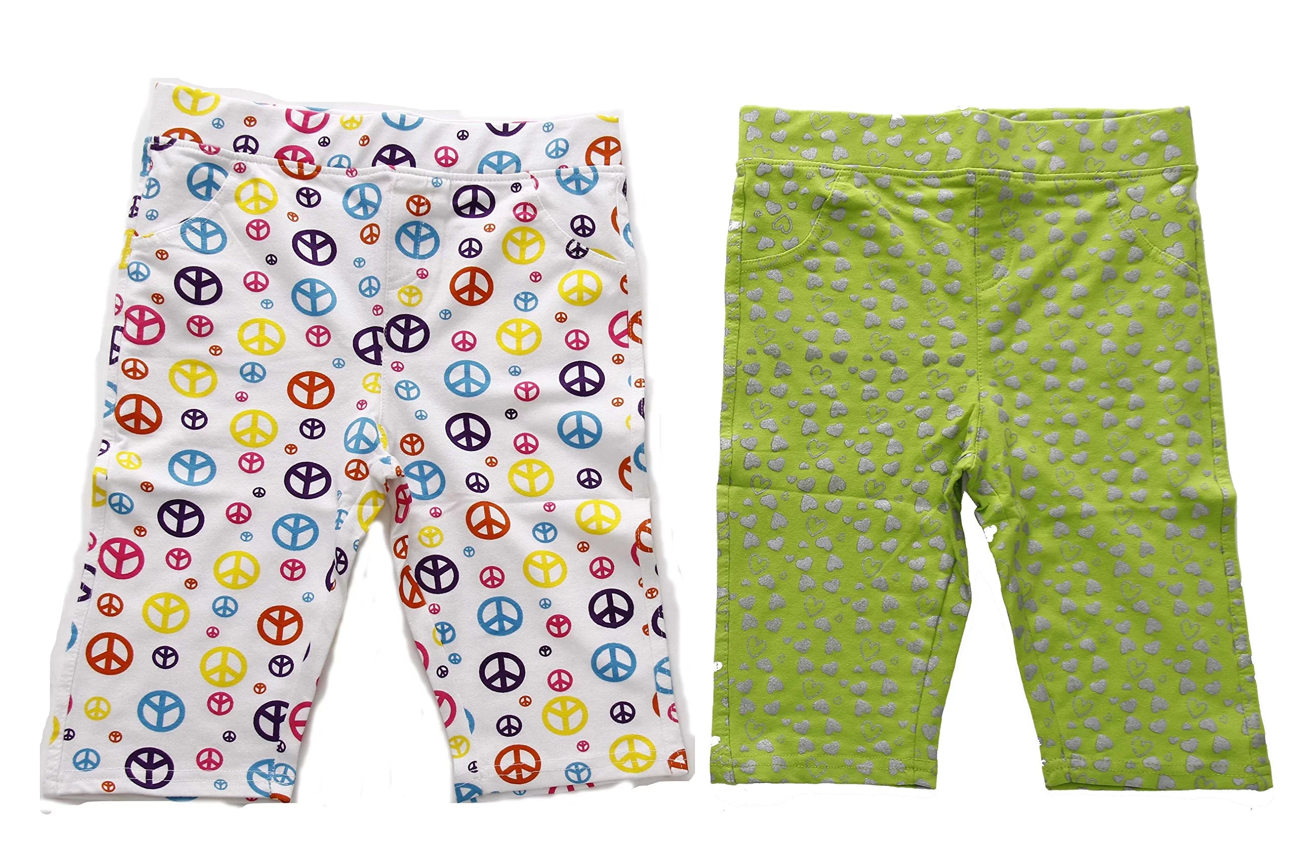 Just Love Girls Bermuda Shorts (Pack of 2) (4, Peace / Lime)