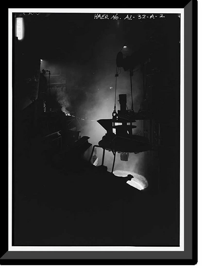 Historic Framed Print, United States Pipe & Foundry Company Plant, Melting & Treatment Areas, 2023 St. Louis Avenue at I-20/59, Bessemer, Jefferson County, AL - 2, 17-7/8 x 21-7/8