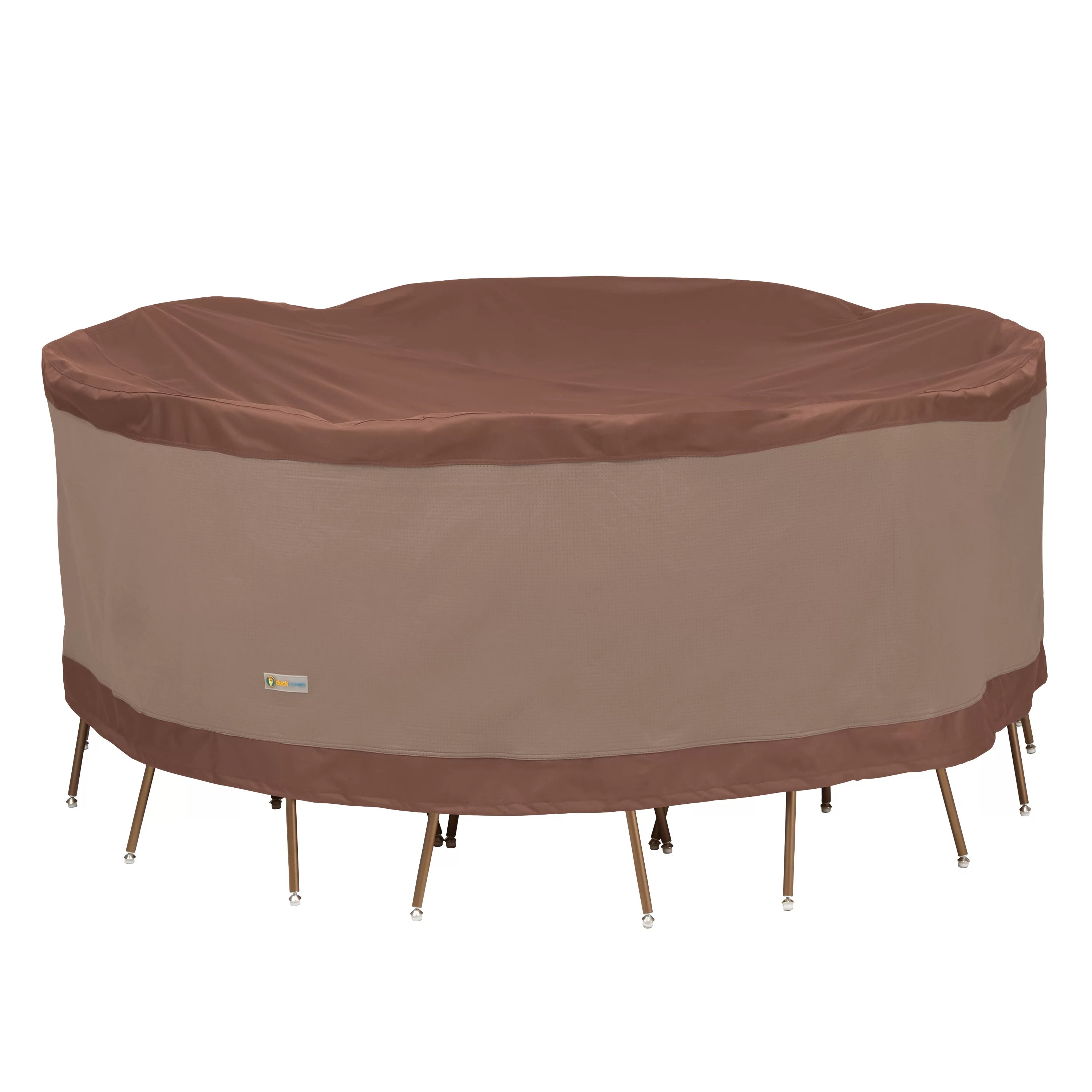 Duck Covers Ultimate Waterproof 76 Inch Round Patio Table & Chair Set Cover