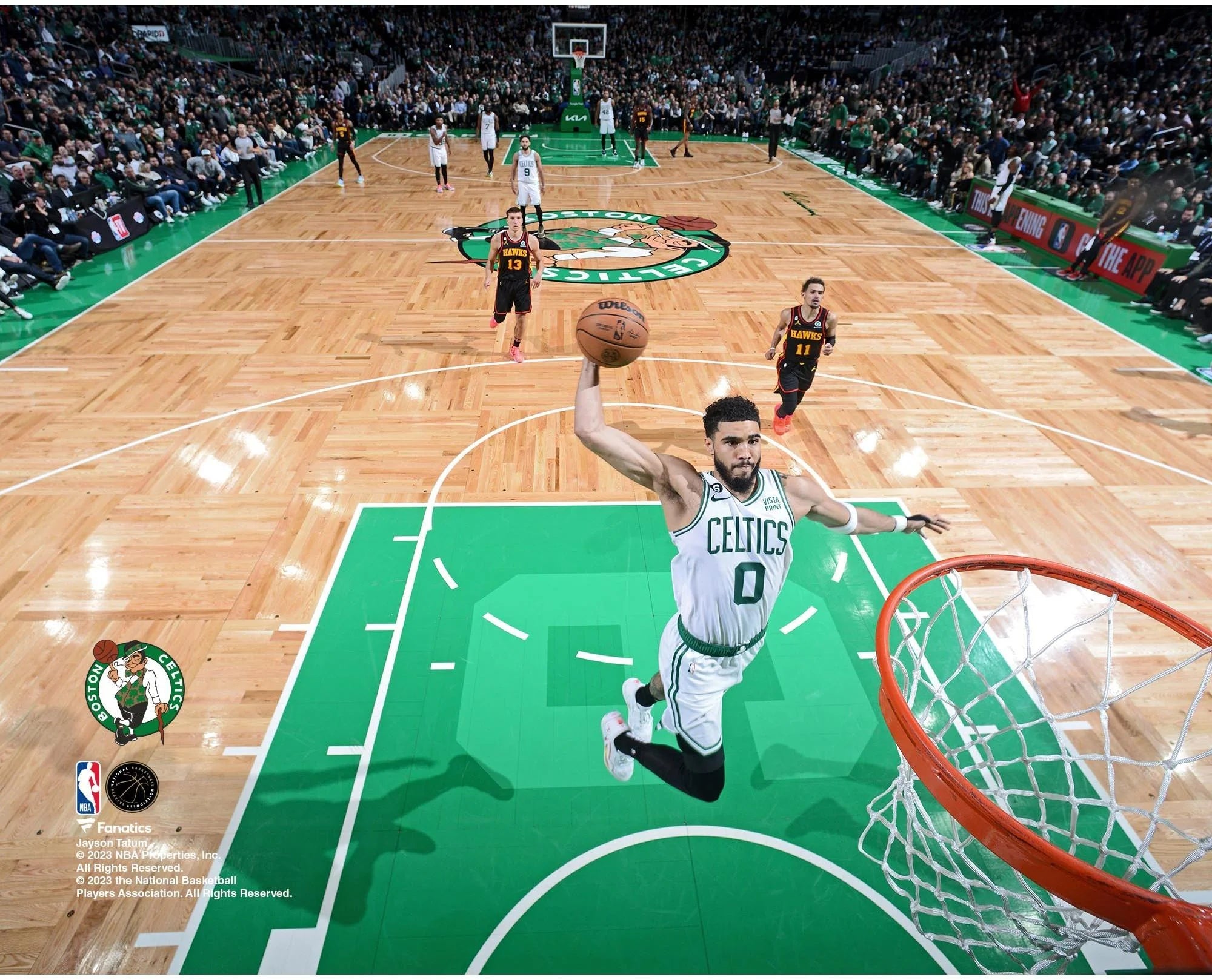 Jayson Tatum Boston Celtics Unsigned Dunk in Game 2 vs. Hawks Photograph