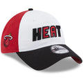 Men's New Era  White/Black Miami Heat Back Half 9TWENTY Adjustable Hat - OSFA