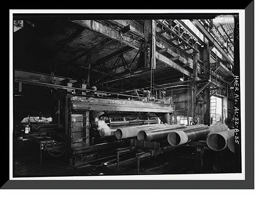Historic Framed Print, United States Pipe & Foundry Company Plant, Pipe Casting & Testing Area, 2023 St. Louis Avenue at I-20/59, Bessemer, Jefferson County, AL - 22, 17-7/8 x 21-7/8