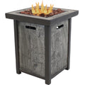 Sunnydaze Outdoor Propane Gas Fire Pit Table with Weathered Wood Look - 25