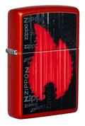 Zippo Flame Design Metallic Red Pocket Lighter