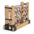 TRAMULL Outdoor Firewood Log Rack Bracket Kit, Fireplace Wood Storage Holder - Adjustable to Any Length (2-Bracket Kit)
