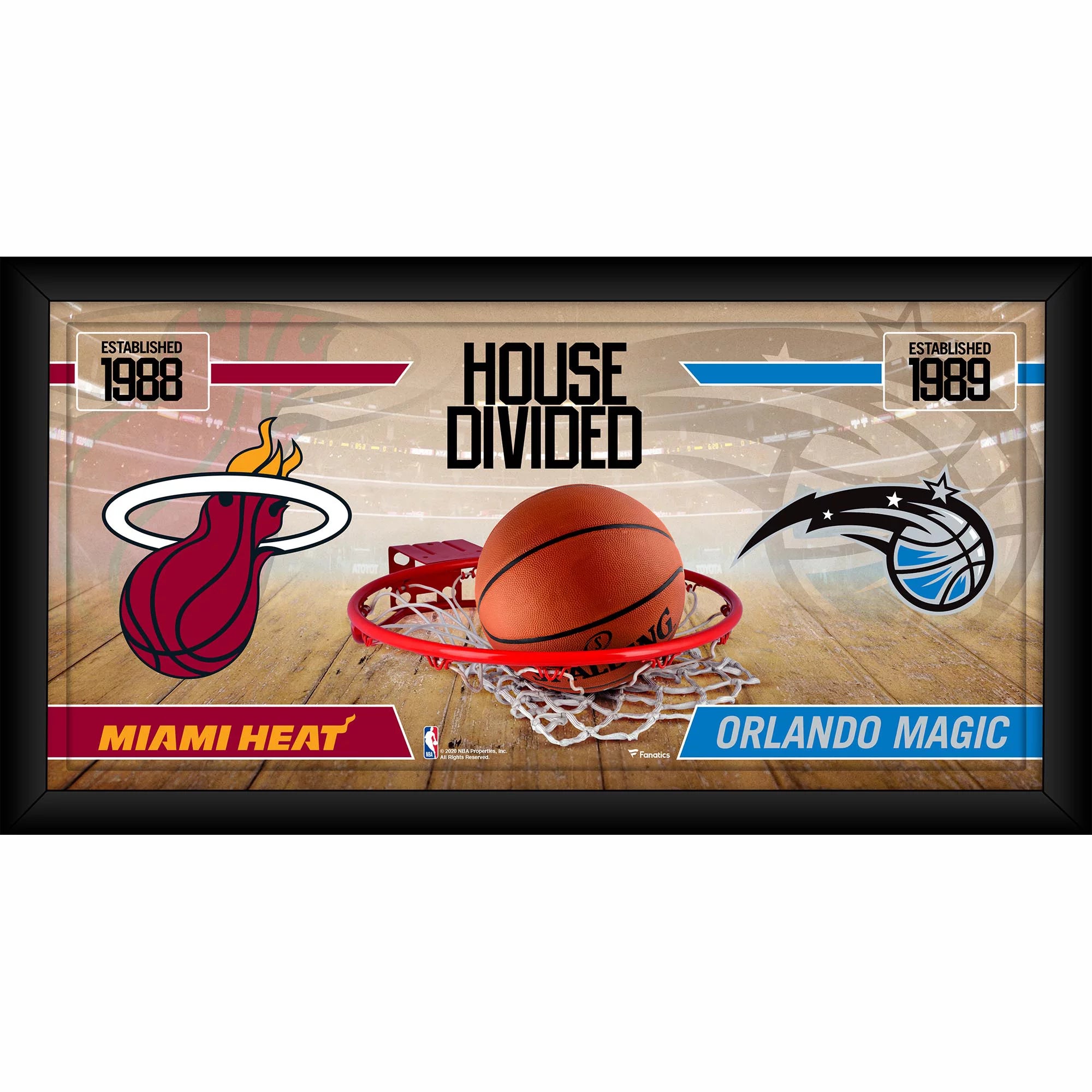 Miami Heat vs. Orlando Magic Framed 10 x 20 House Divided Collage