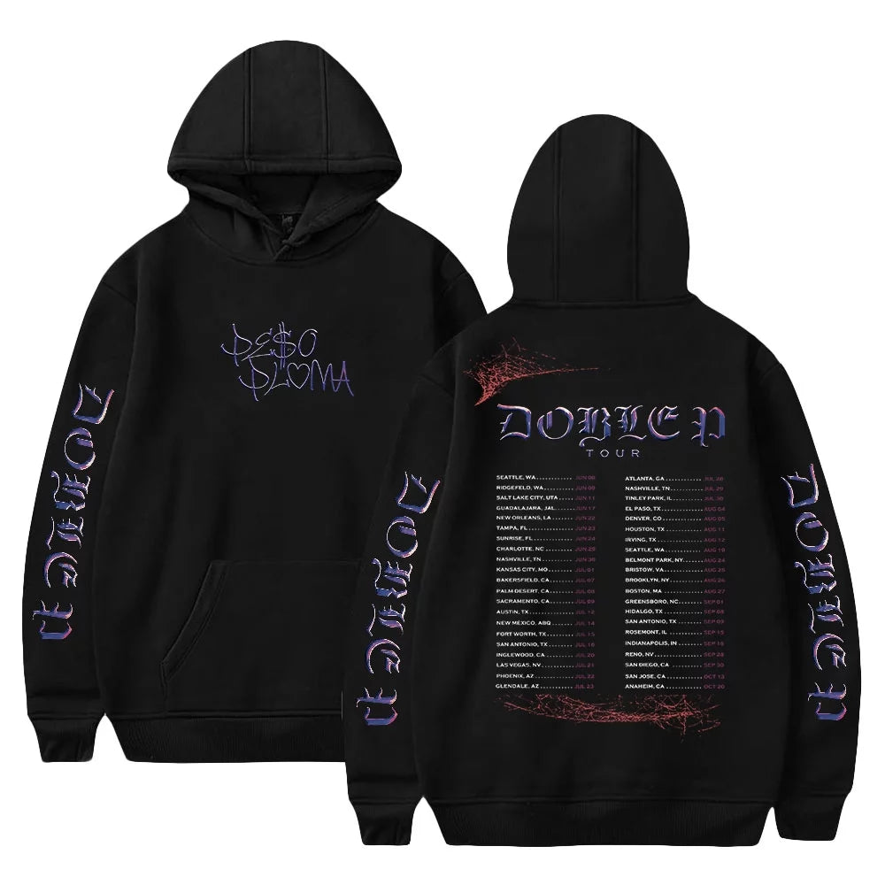 Peso Pluma Spider Hoodie 2023 Doble P Tour Merch Hip Hop Clothes