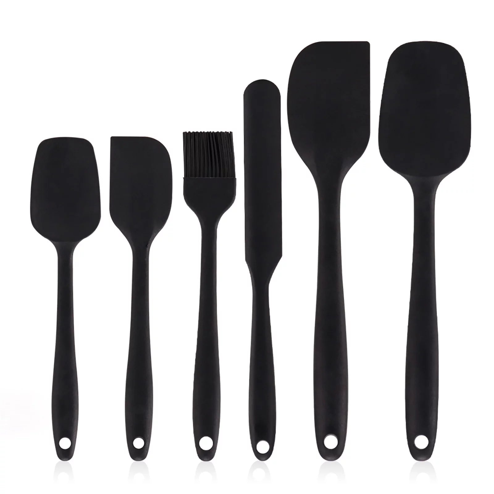 Food Grade Silicone Spatula Set Of 6 Heat-Resistant Rubber Spatulas And Cooking Utensils For Kitchen Non Stick Baking Decorating Mixing