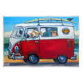 Stupell Industries Pets on Vacation Minibus Animals & Insects Painting Unframed Art Print Wall Art, 19 x 13