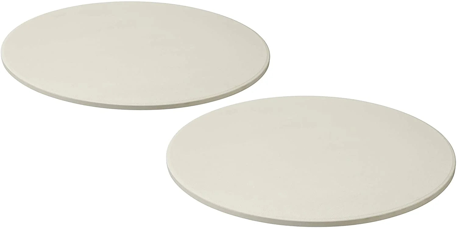 Concord Pizza Stone (2 Pack) with Cordierite Heatwell Technology. Pizza and Bread Baking, Grilling Stone. Durable and Safe (15 Round)