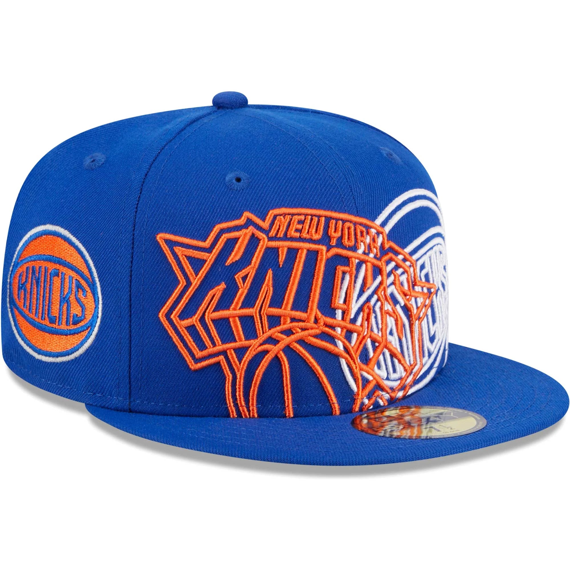 Men's New Era  Blue New York Knicks Game Day Hollow Logo Mashup 59FIFTY Fitted Hat