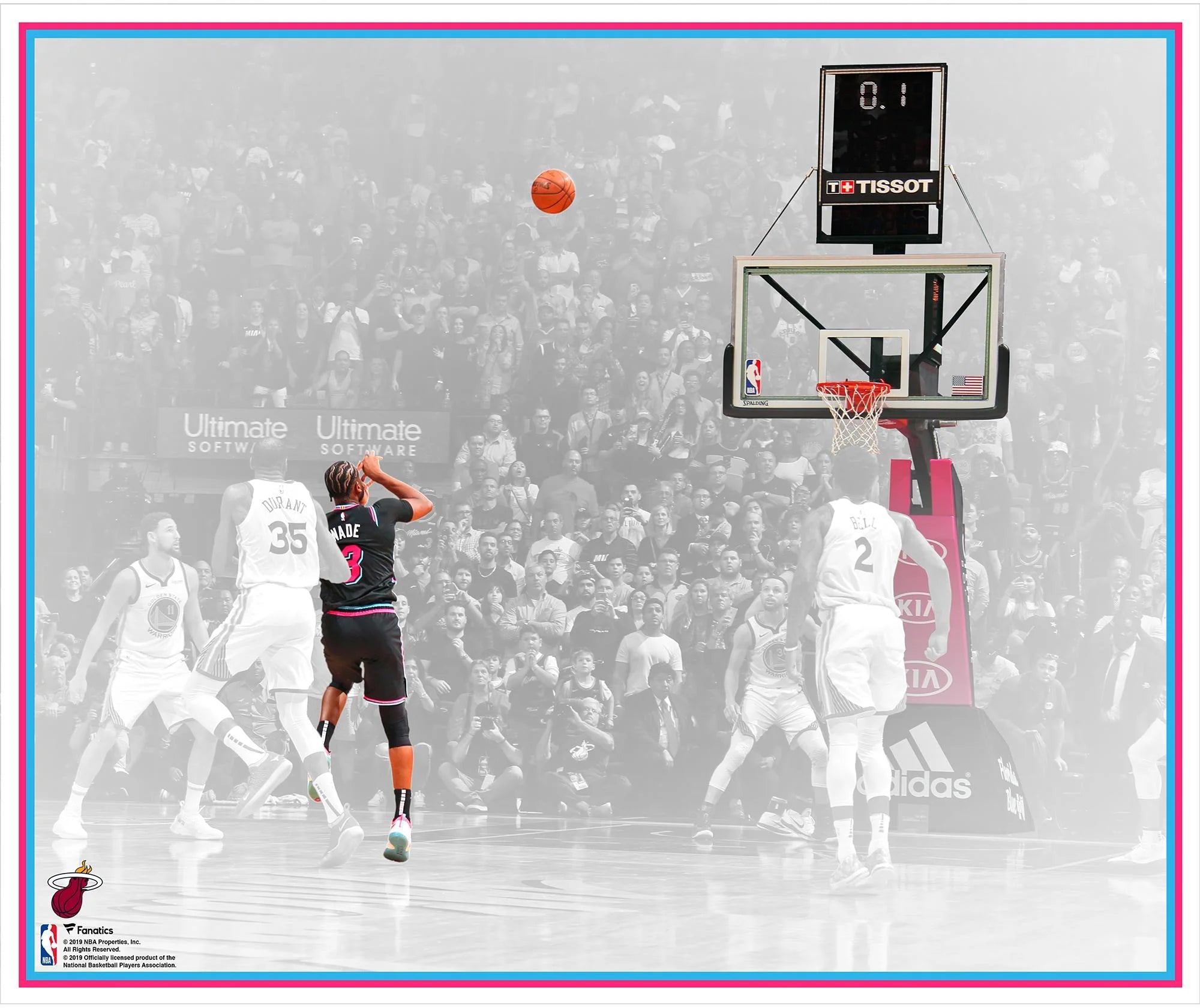 Dwyane Wade Miami Heat Unsigned Game Winning Shot vs. Warriors Spotlight Photograph