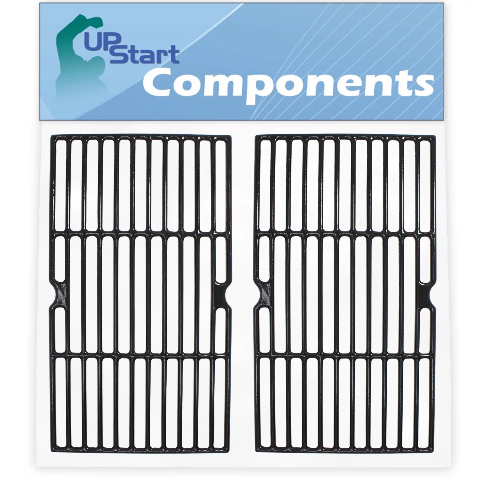 2-Pack BBQ Grill Cooking Grates Replacement Parts for Kenmore 16117 - Compatible Barbeque Cast Iron Grid 16 3/4