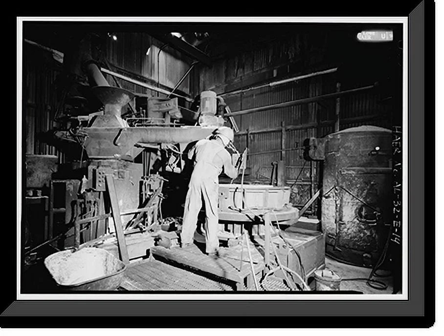 Historic Framed Print, United States Pipe & Foundry Company Plant, Core Making Shop, 2023 St. Louis Avenue at I-20/59, Bessemer, Jefferson County, AL - 14, 17-7/8 x 21-7/8
