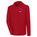 Men's Antigua  Red Miami Heat Strong Hold Long Sleeve Henley Hoodie T-Shirt