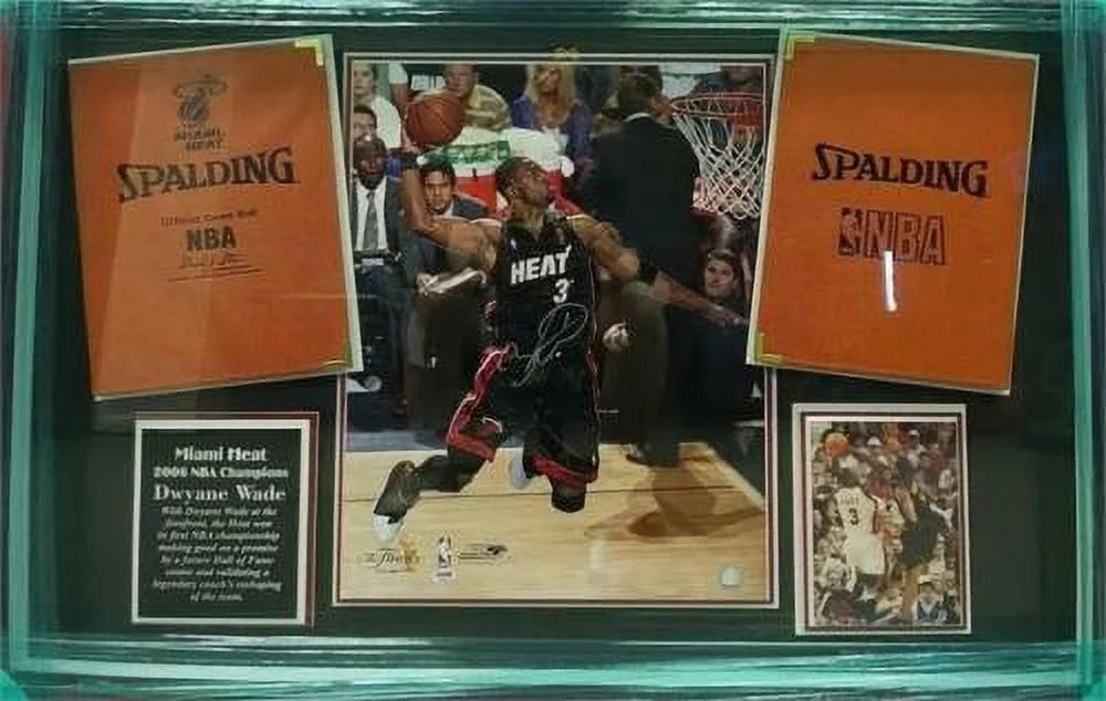 Dwayne Wade Miami Basketball 2006 Championship 25x40 Shadow Box Frame