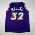 Facsimile Autographed Karl Malone Utah Purple Reprint Laser Auto Basketball Jersey Size Men's XL