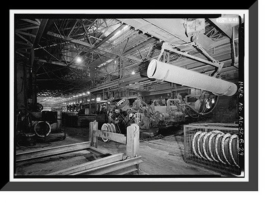 Historic Framed Print, United States Pipe & Foundry Company Plant, Pipe Casting & Testing Area, 2023 St. Louis Avenue at I-20/59, Bessemer, Jefferson County, AL - 16, 17-7/8 x 21-7/8