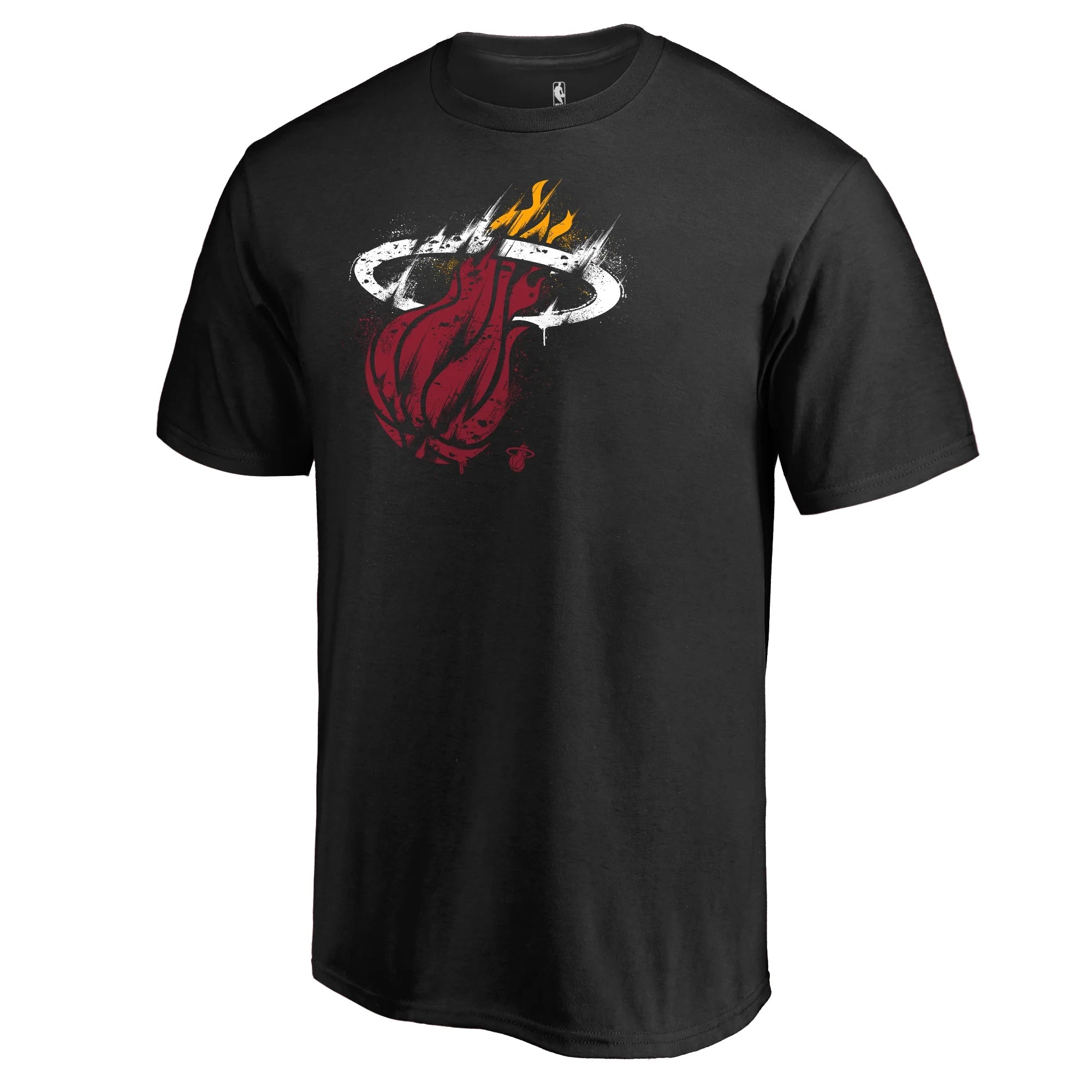Men's Fanatics Branded Black Miami Heat Splatter Logo T-Shirt