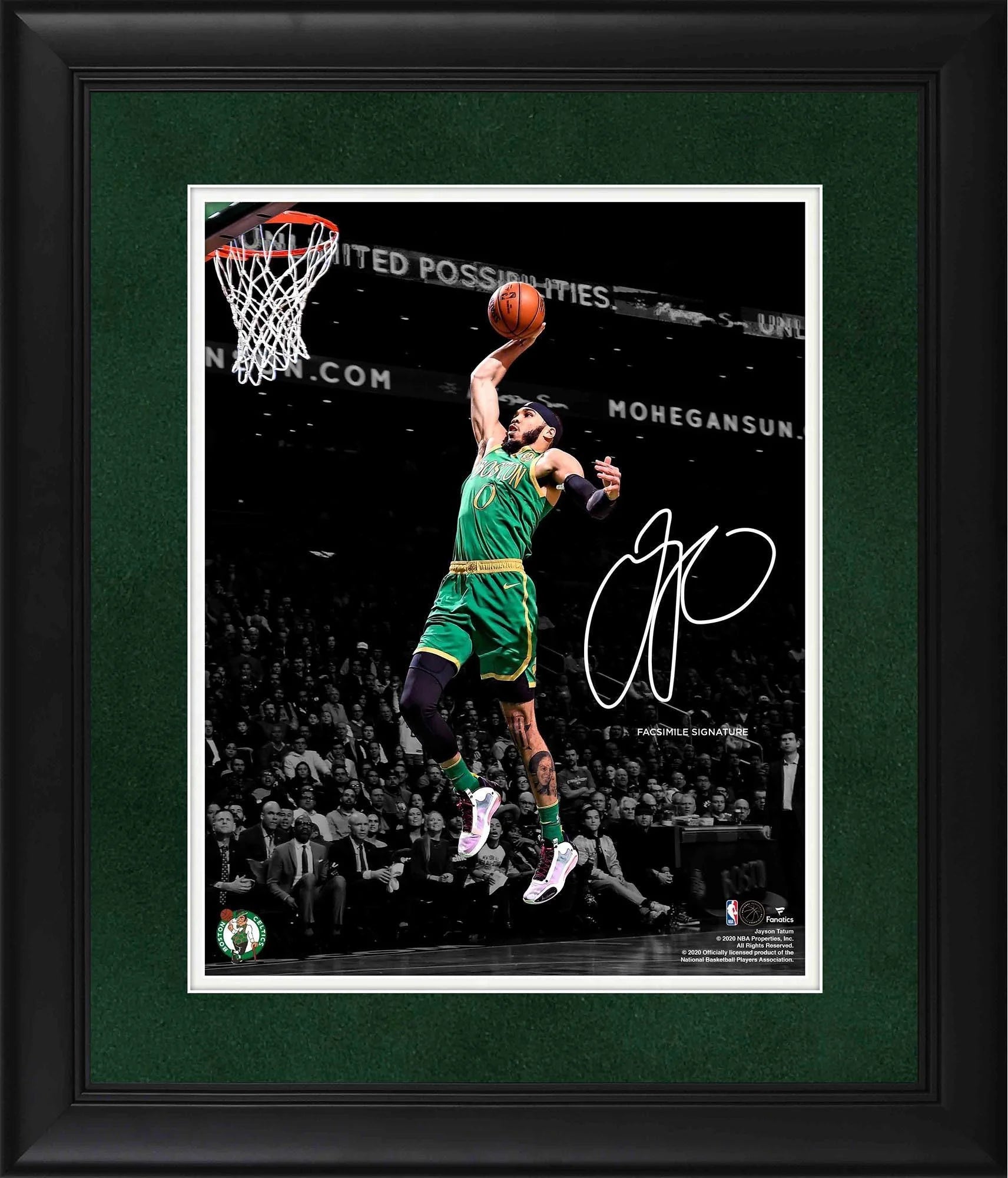 Jayson Tatum Boston Celtics Framed 11 x 14 Spotlight Photograph - Facsimile Signature - Fanatics Authentic Certified