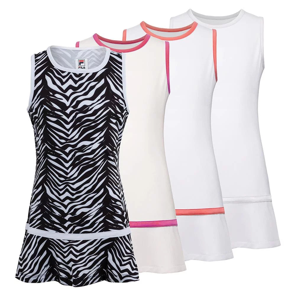 Fila Girls` Tennis Dress (  X-Small Zebra/Wt  )
