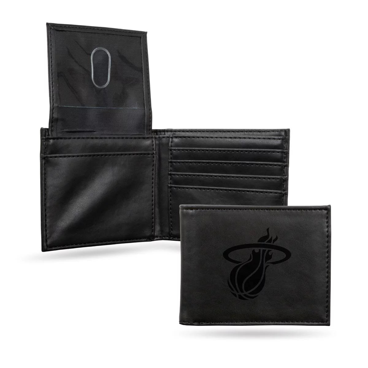 Miami Basketball Heat Black Bilfold Wallet with clear ID display