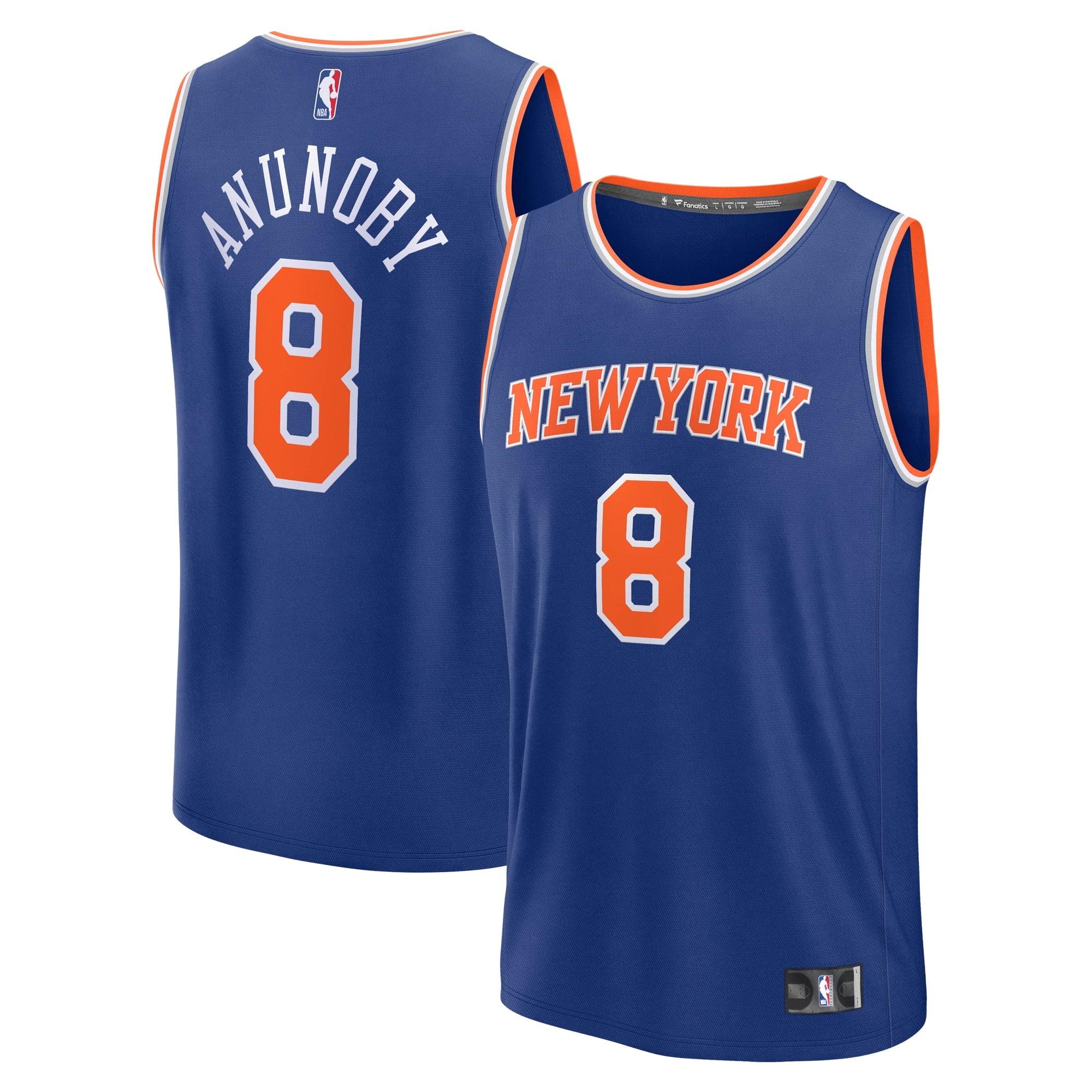 Youth Fanatics Branded OG Anunoby Royal New York Knicks Fast Break Player Jersey - Icon Edition