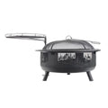 Blue Sky Outdoor Living 36 Round Deer in Woods Fire Barrel with Grill, Screen, and Lift, Black
