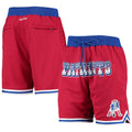 Men's Mitchell & Ness Red New England Patriots Just Don Gold Rush Shorts
