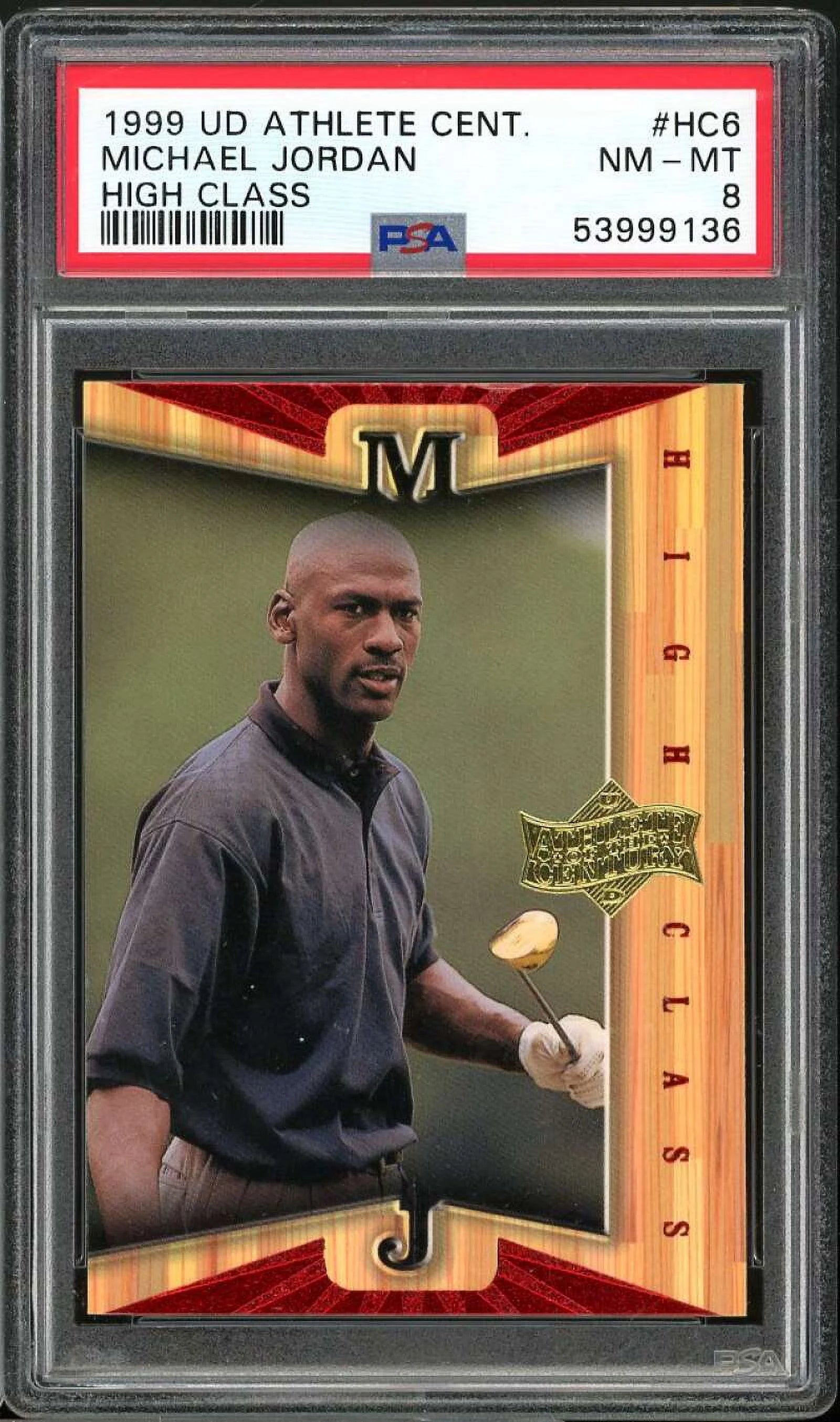 Michael Jordan Card 1999-00 UD Athlete of the Century High Class #HC6 PSA 8