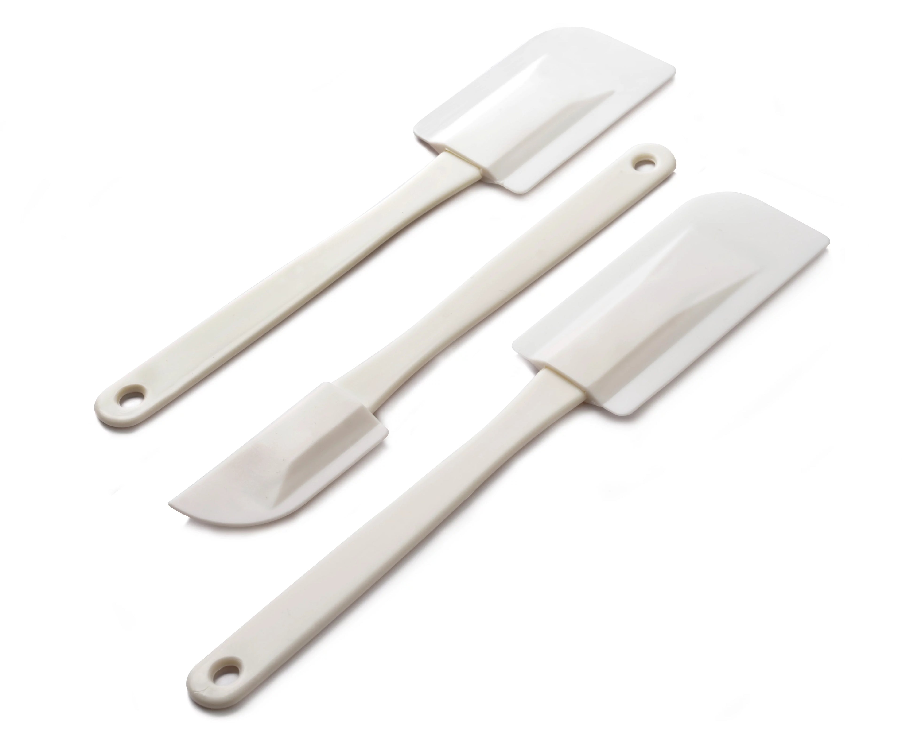 Press Set Of 3 Spatulas, High Resistant Plastic Handle With A Rubber Spatula, Non-stick Flexible Scrapers For Mixing Cooking Baking. Classic Line.