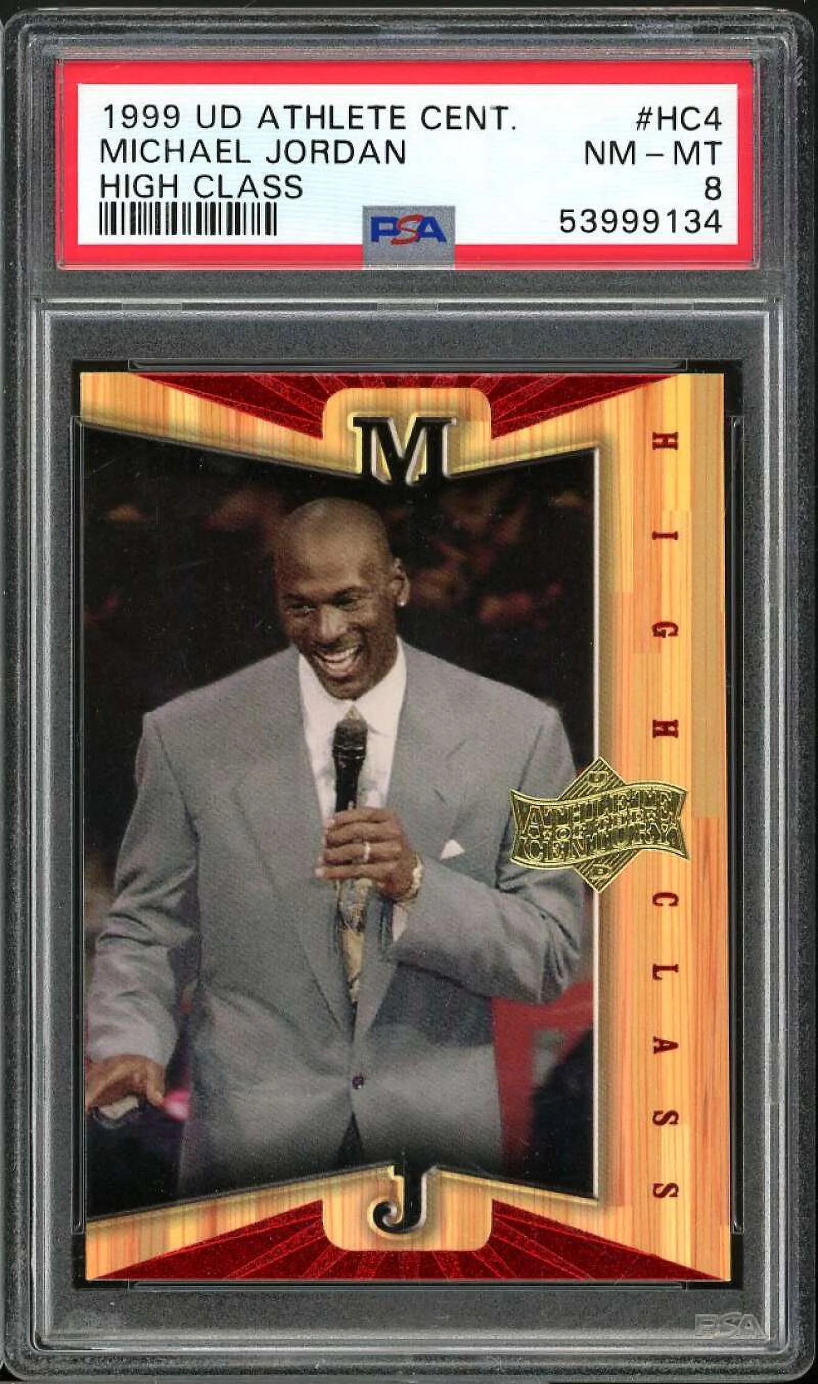 Michael Jordan Card 1999-00 UD Athlete of the Century High Class #HC4 PSA 8