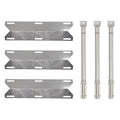 3-Pack BBQ Gas Grill Tube Burner & Heat Shield Plate Tent Replacement Parts for Nex 720-0522 - Compatible Barbeque Stainless Steel Pipe Burners & Flame Tamer, Guard, Deflector, Flavorizer Bar
