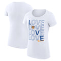 Women's G-III 4Her by Carl Banks White New York Knicks Basketball Love Fitted T-Shirt