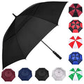 MRTLLOA Automatic Open Golf Umbrella, 62/68/72 Inch Extra-Large Oversized Double Canopy Vented Windproof Waterproof Stick Rain Golf Umbrellas for Men and Women (Black, 62 inch)