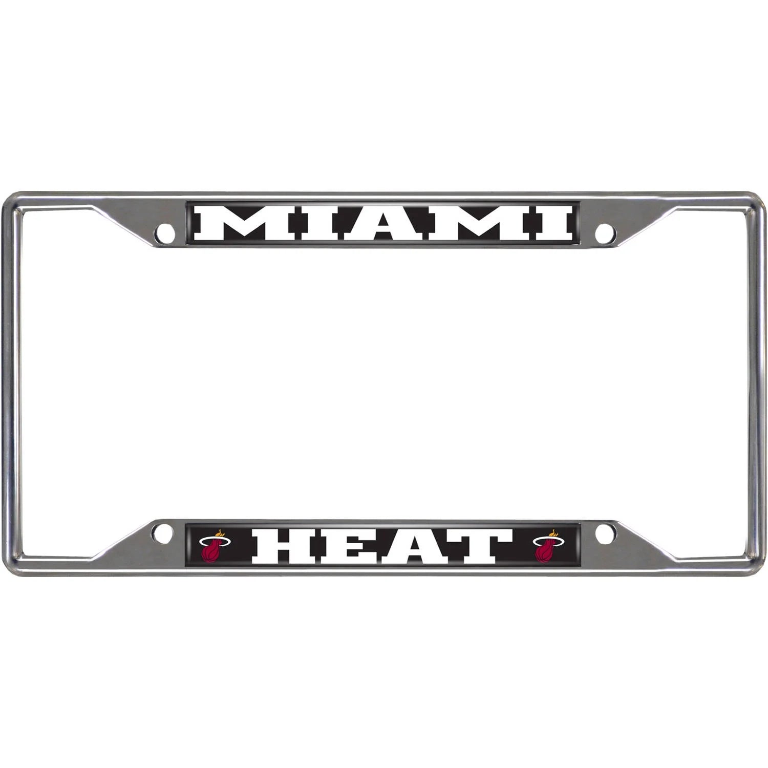 FANMATS 14862 Miami Heat Chrome Metal License Plate Frame, Team Colors, 6.25in x 12.25in
