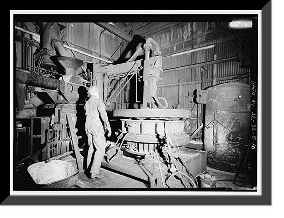Historic Framed Print, United States Pipe & Foundry Company Plant, Core Making Shop, 2023 St. Louis Avenue at I-20/59, Bessemer, Jefferson County, AL - 10, 17-7/8 x 21-7/8
