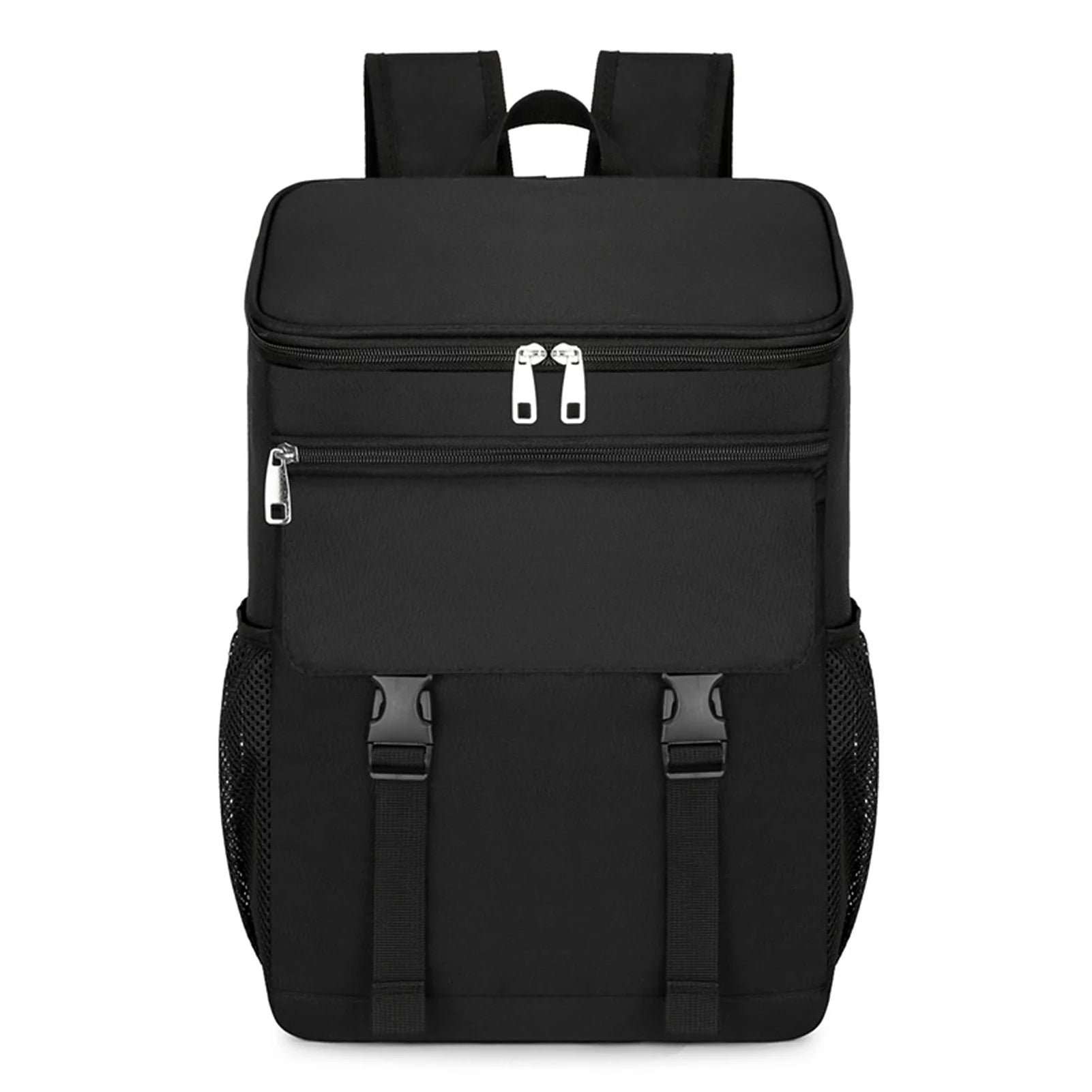 Large Capacity Insulated Cooling Backpack Waterproof Picnic Cooler Bag Black Two Shoulder Bag for Picnics and  Events