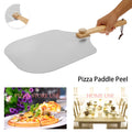 HOTBEST Aluminum Pizza Peel Pizza Paddle Shovel with Wooden Foldable Long Handle Detachable Non-Slip Large Surface Pizza Stone for Pizza Bread BBQ Baking Homemade