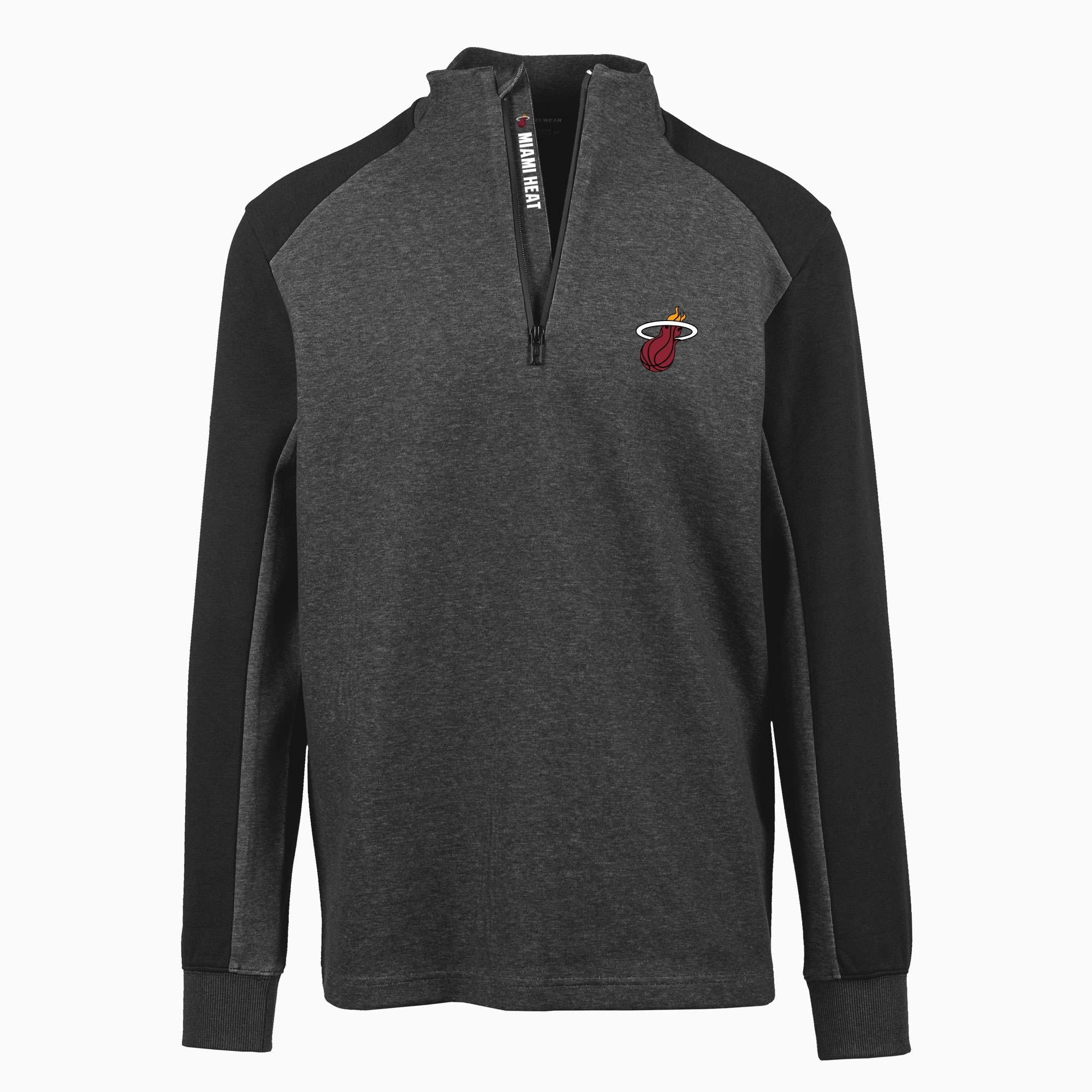 Men's Levelwear Black Miami Heat Galaxy Insignia Core Quarter-Zip Pullover Top